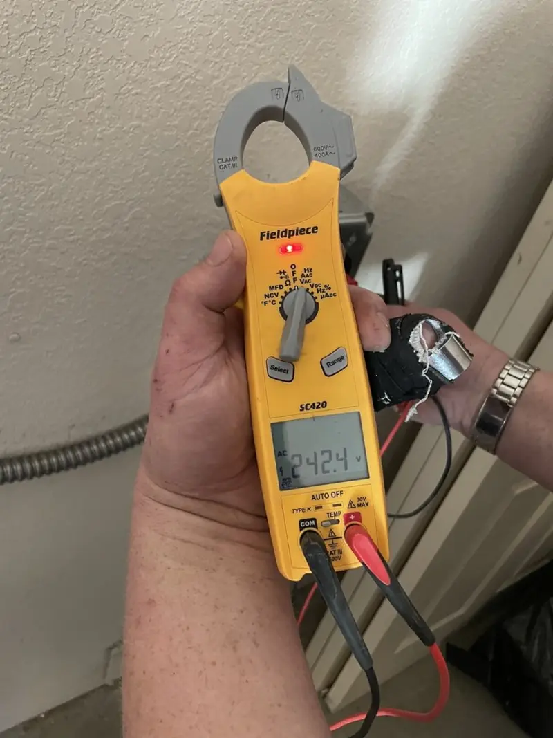 Voltage testing with clamp meter during Hot Tub / Pool Electrical Wiring in Lynwood